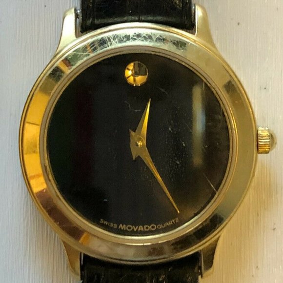Women\'s 1996 Gold Movado Museum Watch SCRATCHED Vintage 1996 Museum Movado Gold Plated Watch, New  main image 2